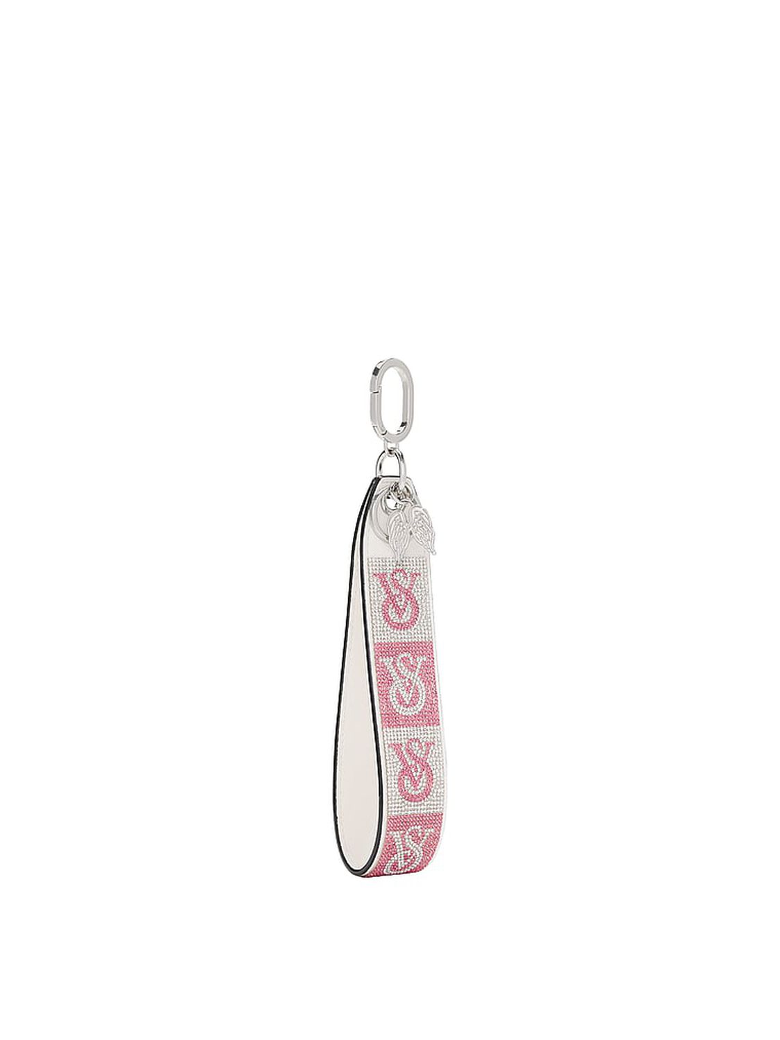 vs Victoria's Secret Wristlet Strap Keychain Vs White Monogram 1 of 2 