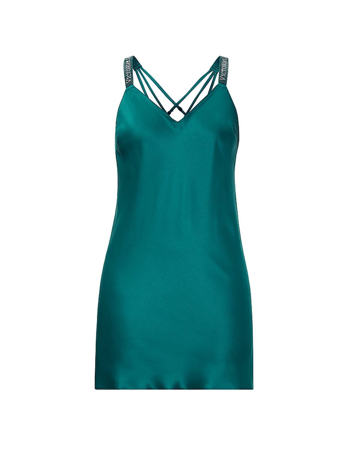 vs Very Sexy Shine Strap Satin Slip True Teal 3 of 4 