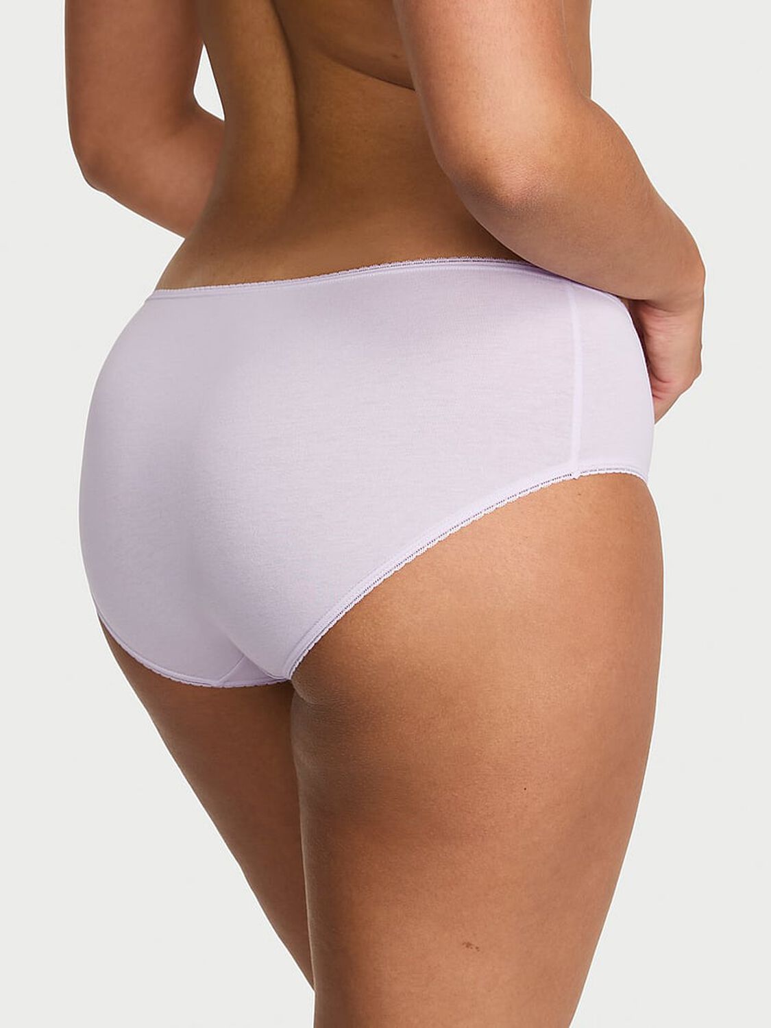 vs Victoria's Secret Cotton Lace-Trim Hiphugger Panty Purple Whisper 2 of 2 