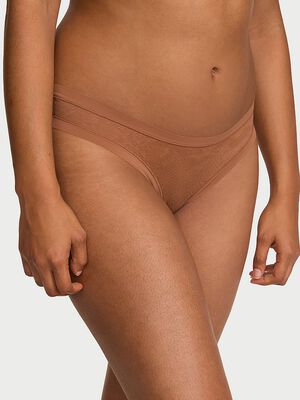 No-Show Snake Mesh Thong Panty