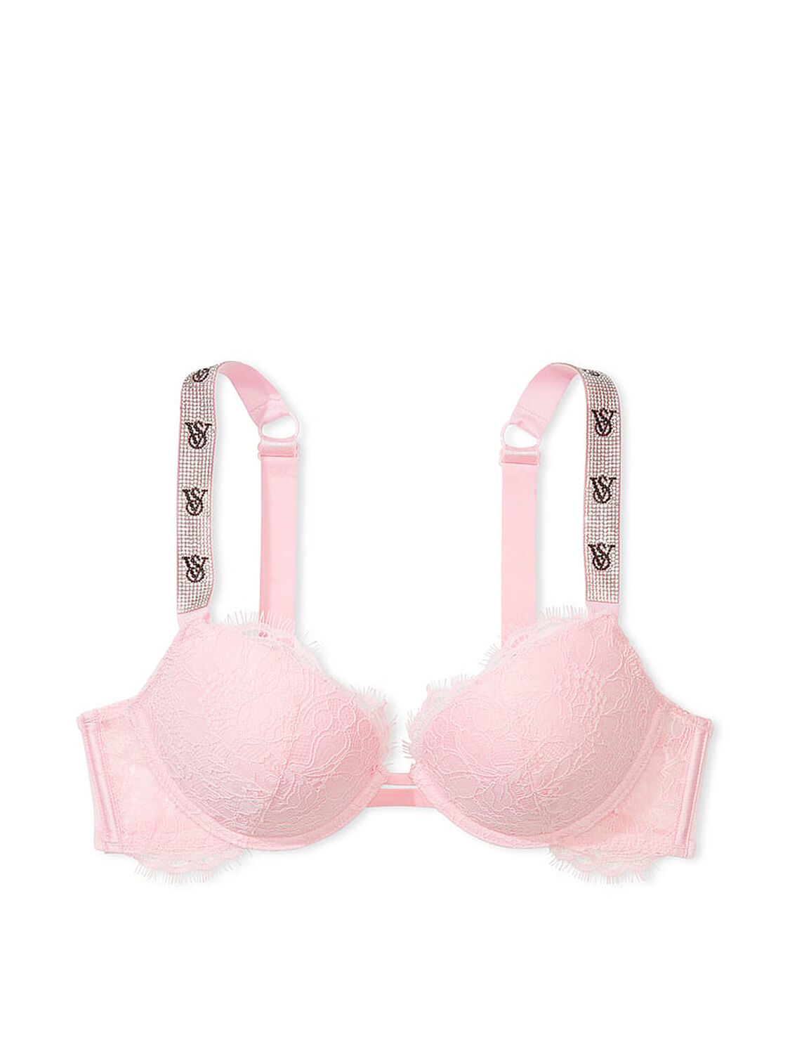 vs Very Sexy Shine Strap Lace Push-Up Bra Pretty Blossom 3 of 4 