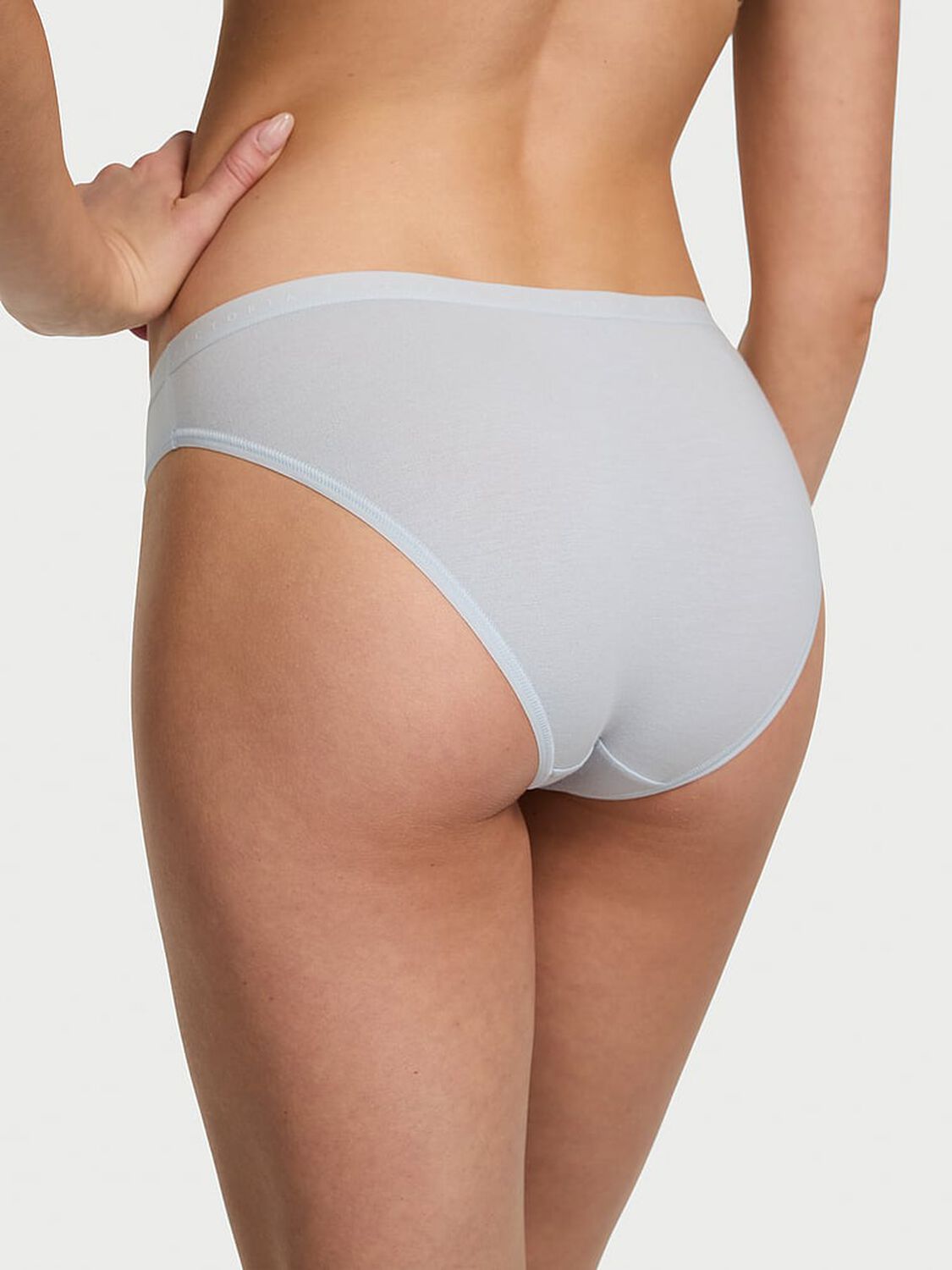 vs Victoria's Secret Body by Victoria Stretch Cotton Bikini Panty Palest Blue 2 of 3 