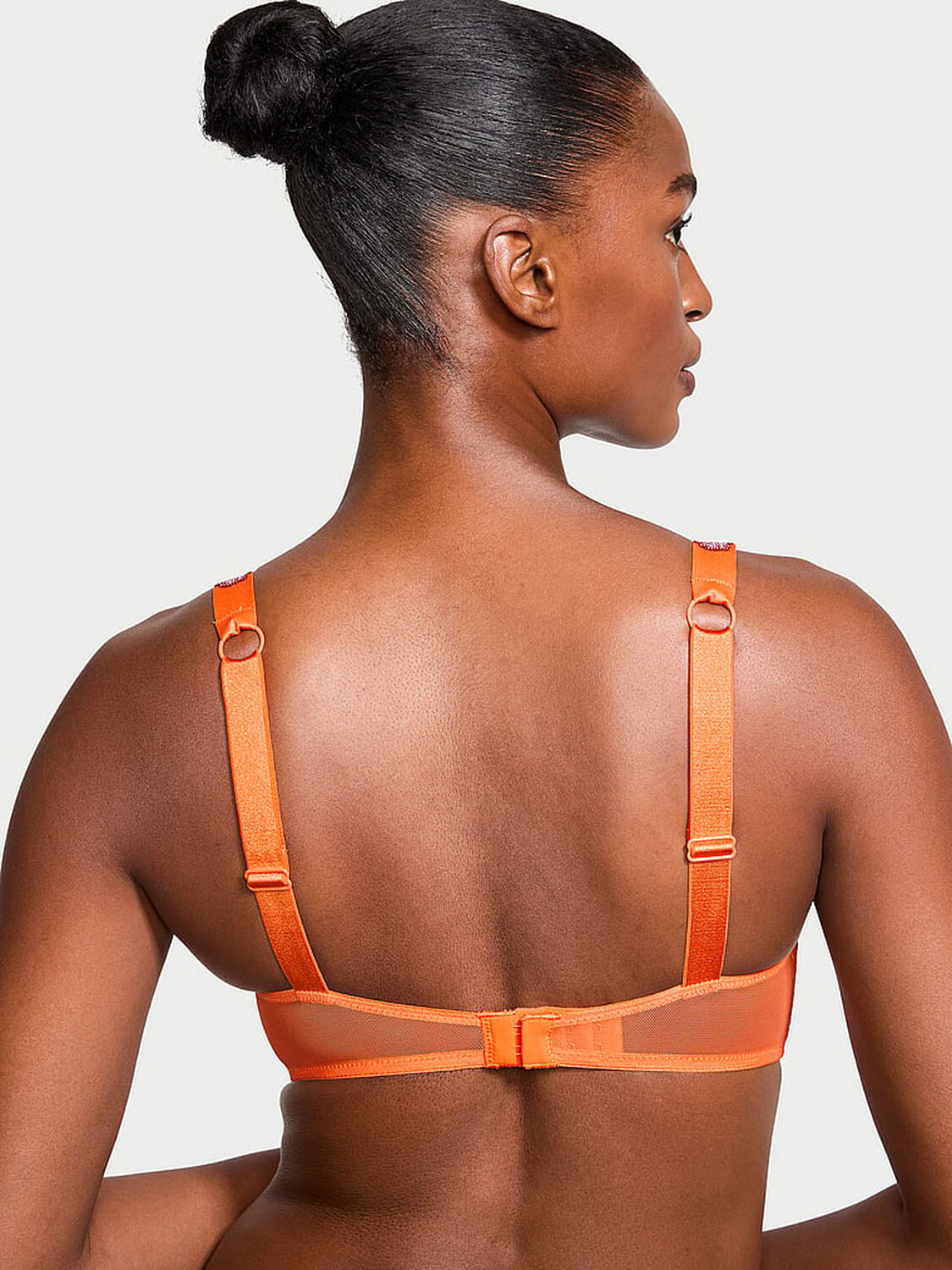 vs Very Sexy Bombshell Add-2-Cups Shine Strap Lace Push-Up Bra Sunny Orange 2 of 4 