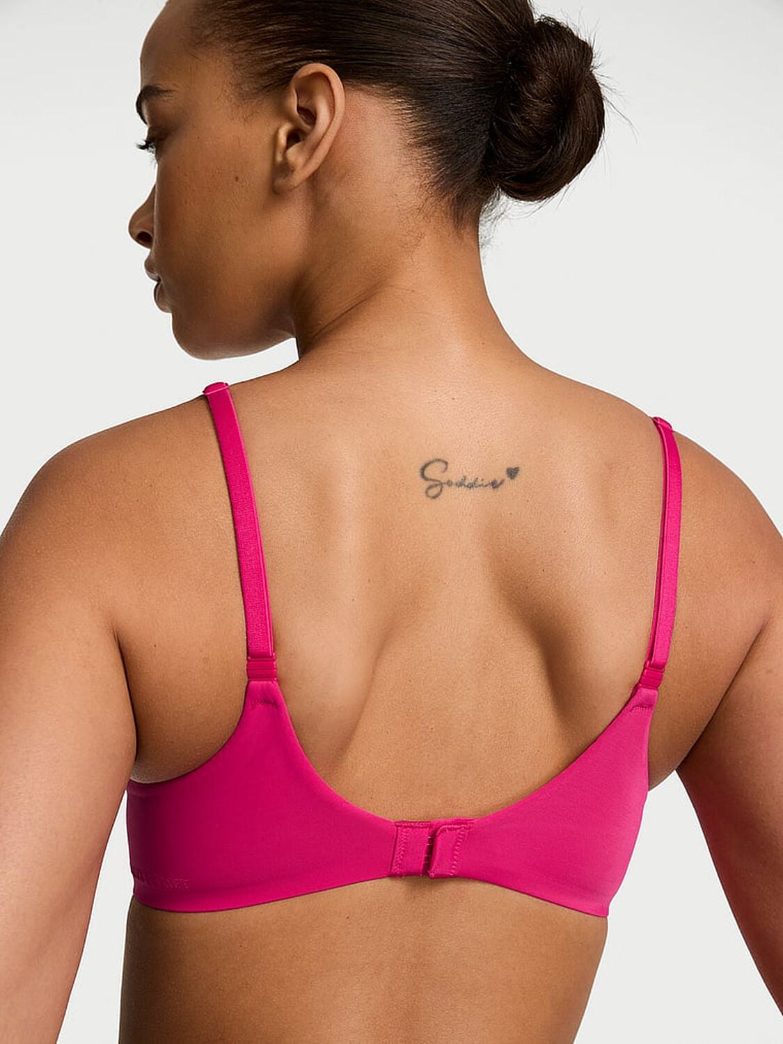 vs Body By Victoria FlexFactor Lightly Lined Plunge Demi Bra Pop Pink 2 of 3 