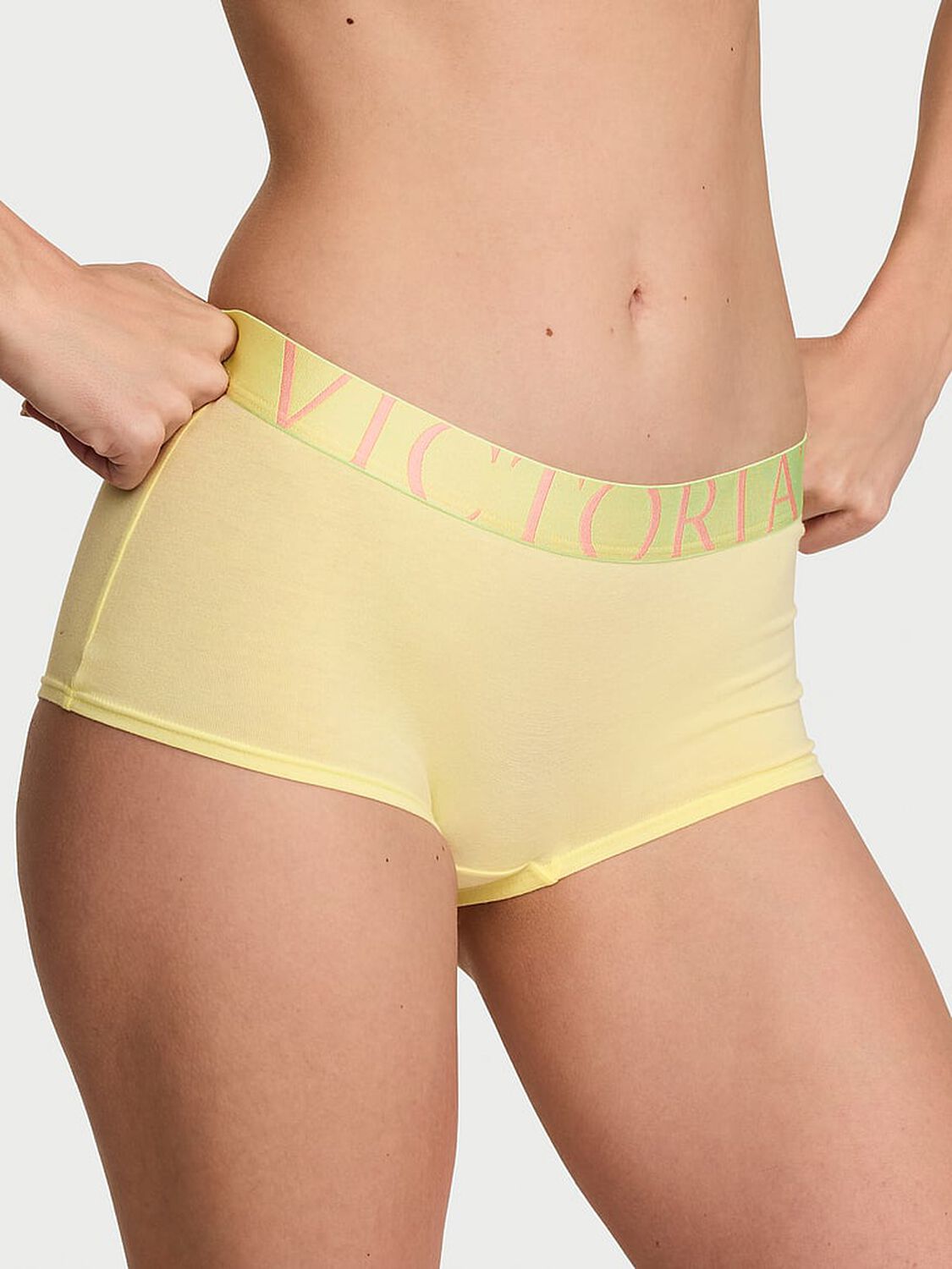 vs Cotton Exploded Logo Cotton Boyshort Panty Lemonade 1 of 3 