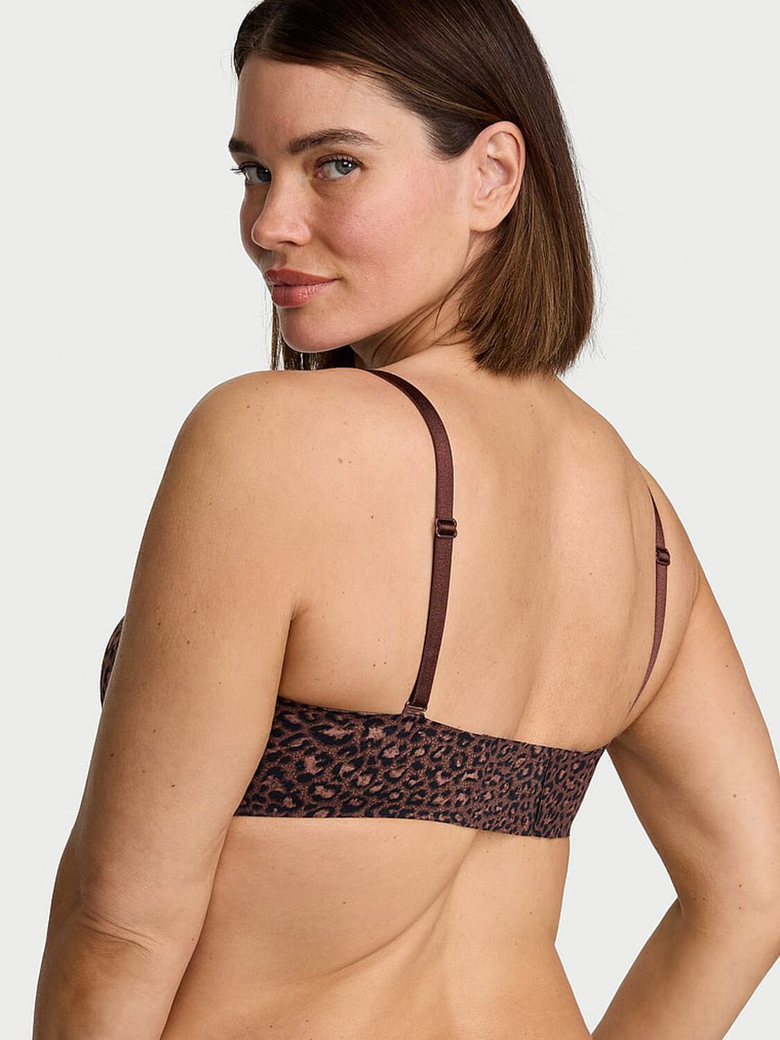 vs Victoria's Secret Bare Push-Up Strapless Bra Ganache Leopard 2 of 4 