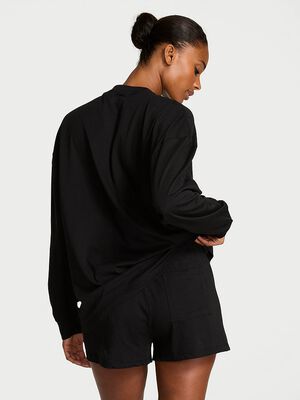 100% Cotton Shine Long-Sleeve Short Pajama Set