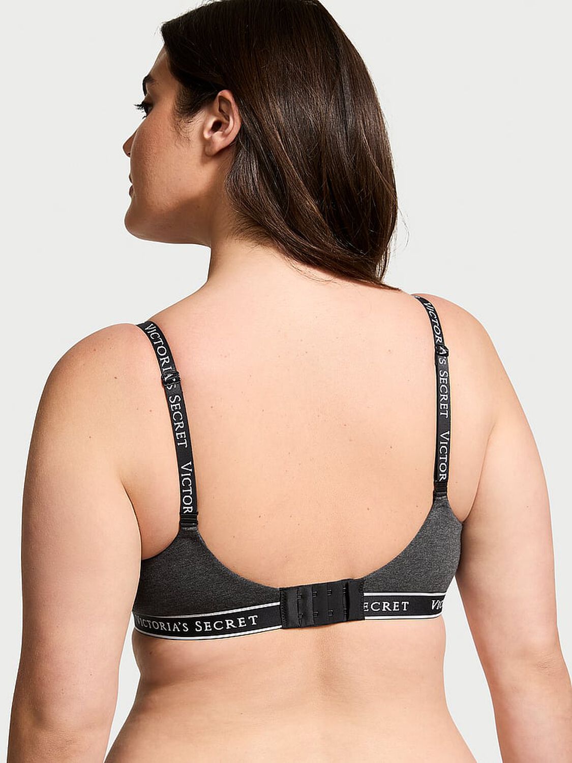 vs The T-Shirt Push-Up Perfect Shape Cotton Bra Charcoal Heather Grey 2 of 3 
