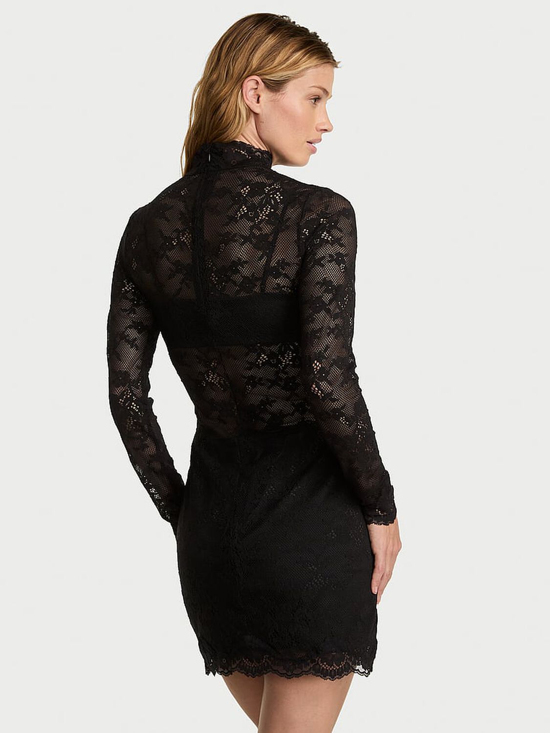 vs Dream Angels Dare to Dream Lace Mini Dress Set Black 2 of 3 