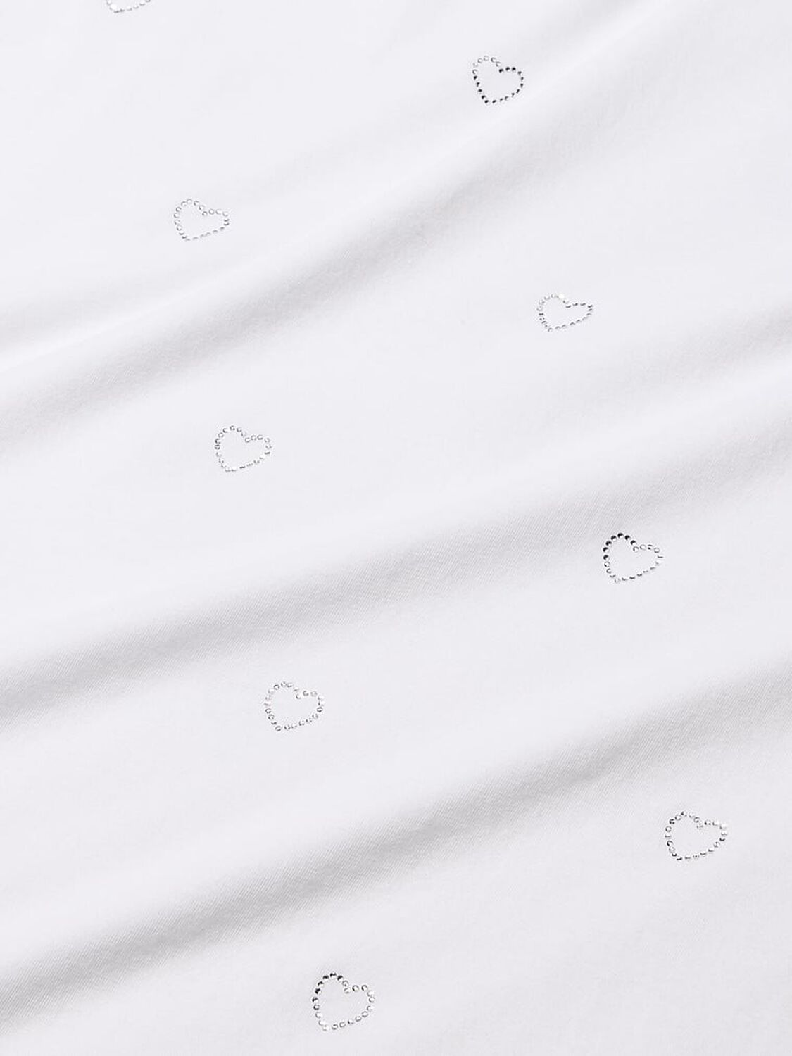 vs Victoria's Secret 100% Cotton Shine Long Pajama Set Vs White W Bling Hearts 4 of 4 