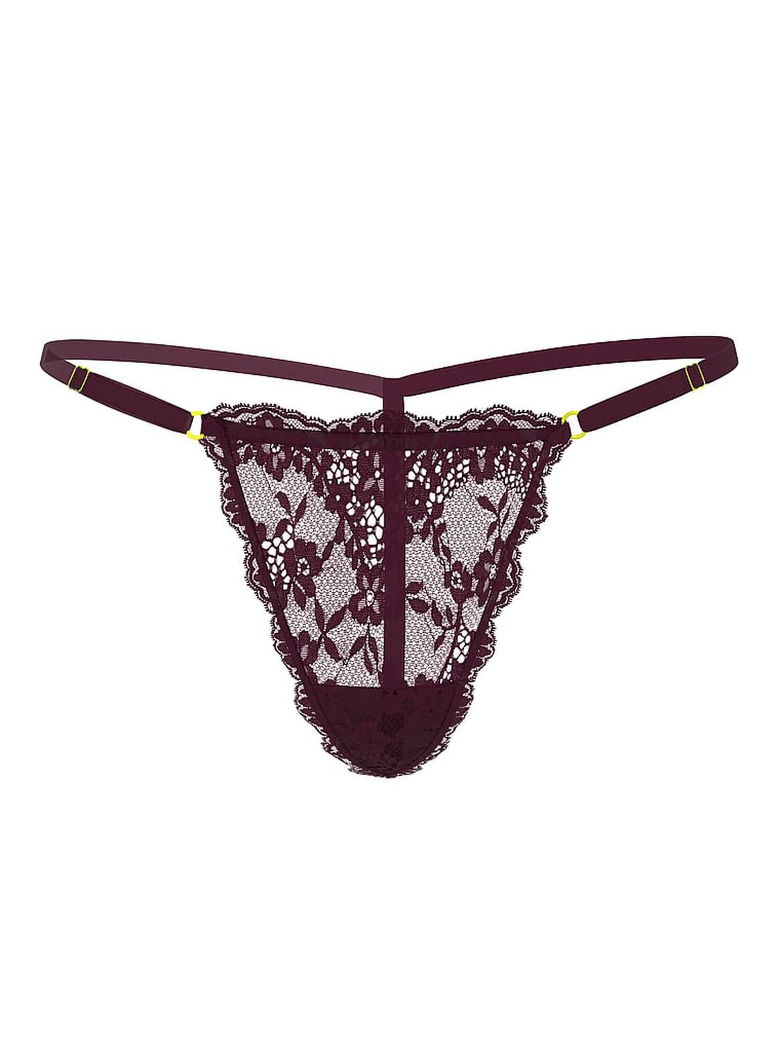 vs Dream Angels Lace Adjustable V-String Panty Winter Wine 3 of 3 