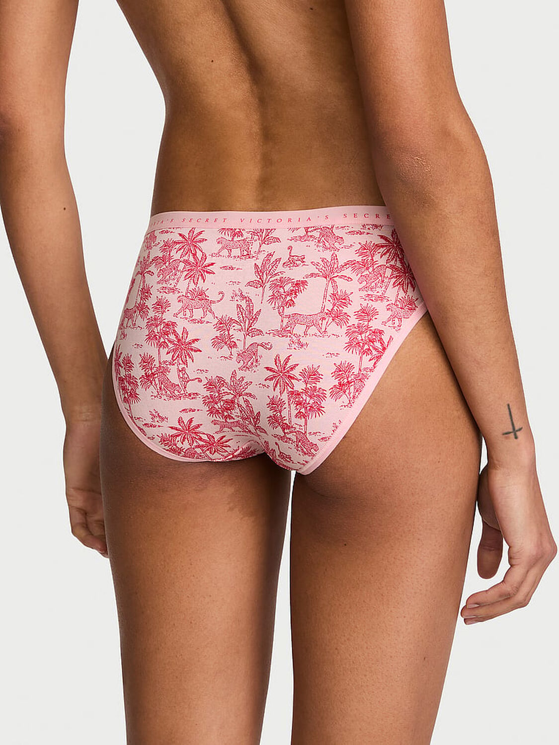 vs Victoria's Secret Stretch Cotton Bikini Panty Pink Jungle Toile 2 of 3 