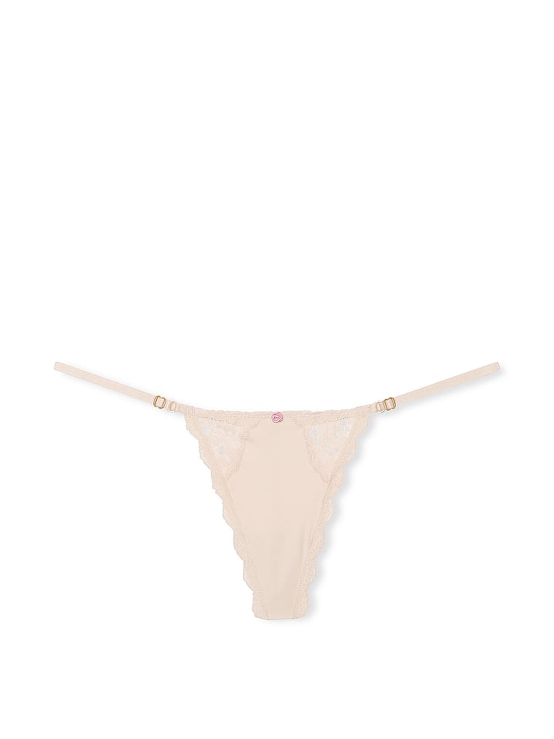 vs Dream Angels Lace-Trim Adjustable V-String Panty Marzipan 3 of 3 