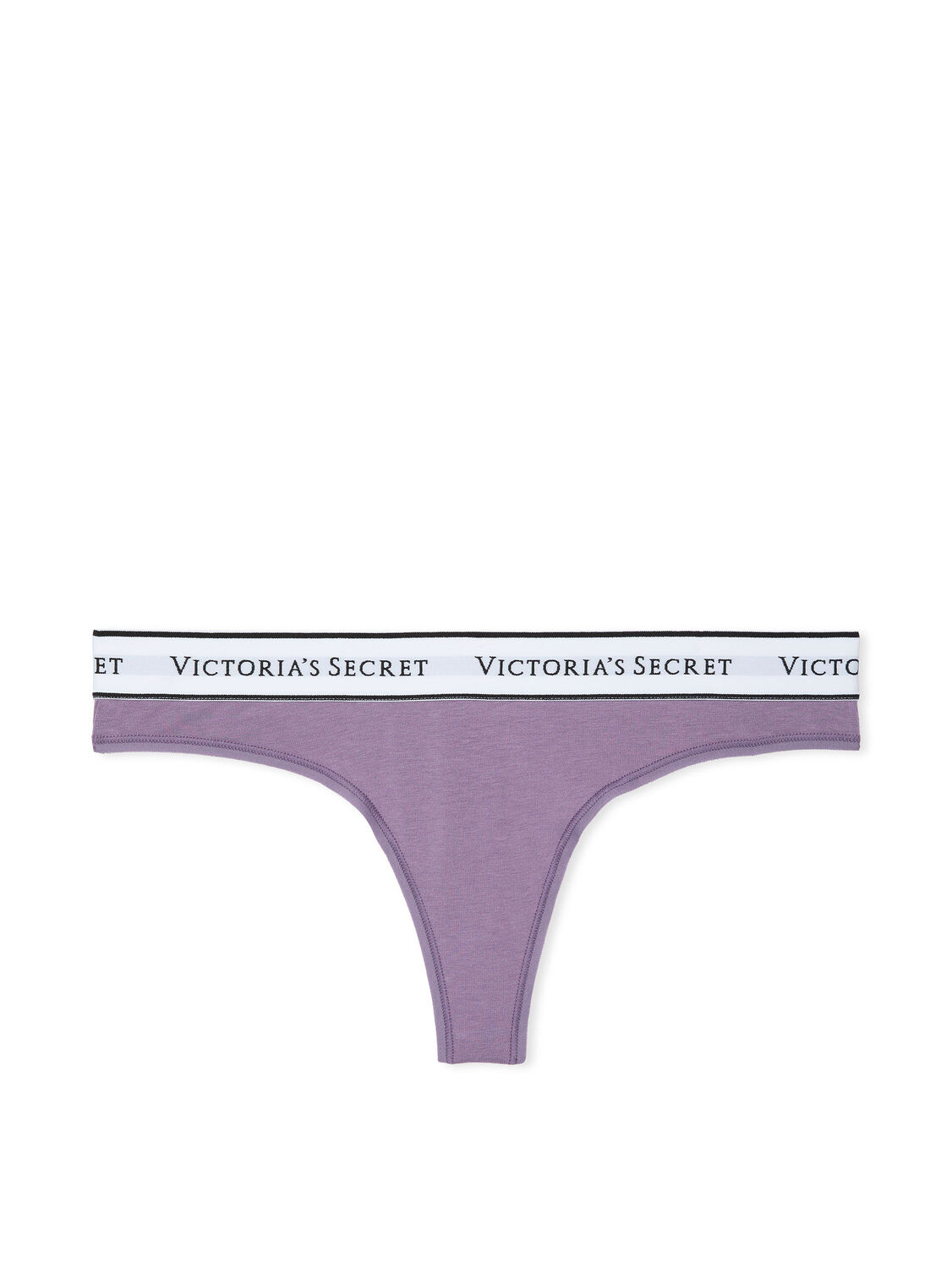 vs Cotton Logo Cotton Thong Panty Frozen Plum 2 of 3 