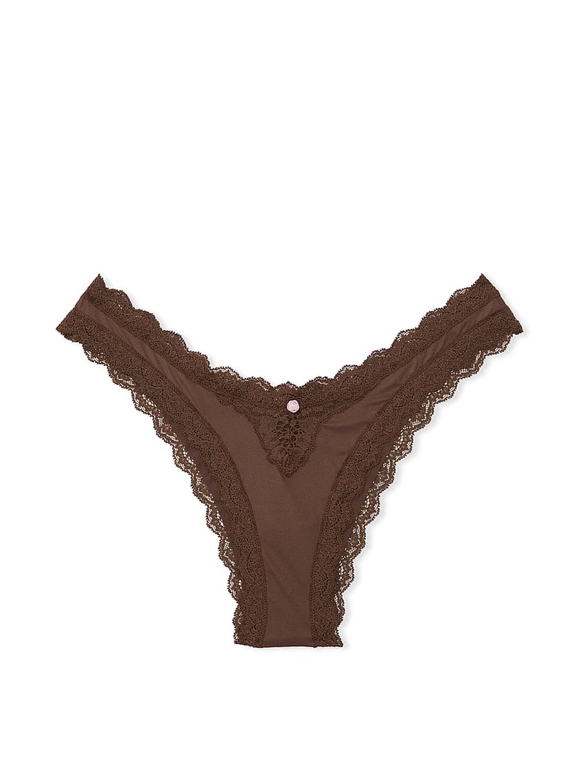 vs Dream Angels Lace-Trim Brazilian Panty Ganache 3 of 4 