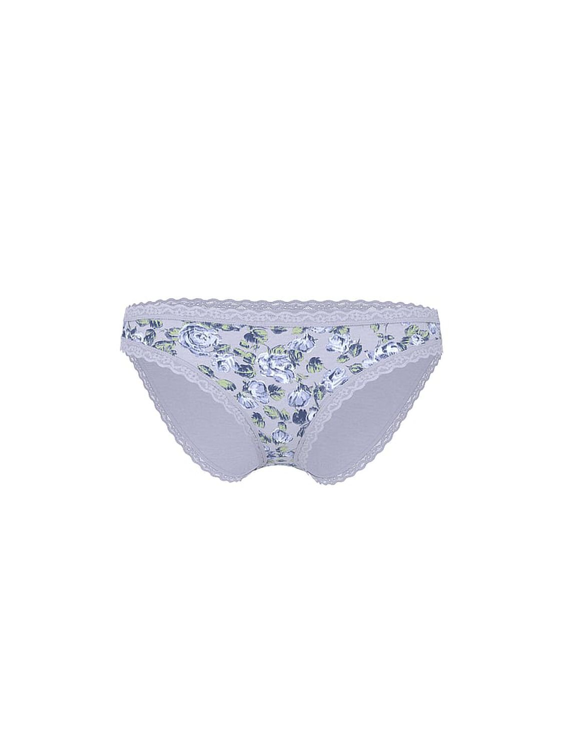 vs Lace Trim Lace-Waist Bikini Panty Icy Lavender Roses 3 of 3 