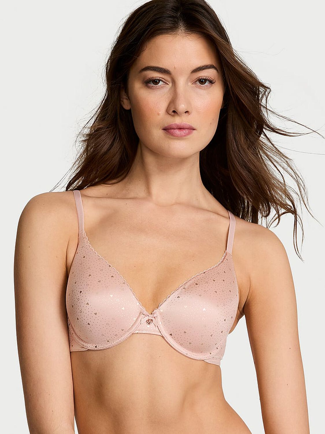 vs Body By Victoria Smooth Lightly Lined Full-Coverage Bra Pink Zinc Hearts 4 of 4 