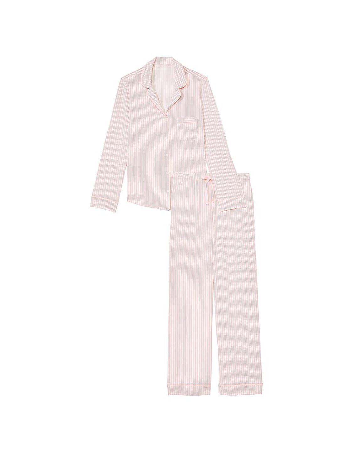vs Victoria's Secret Modal Long Pajama Set Purest Pink Stripes 3 of 4 