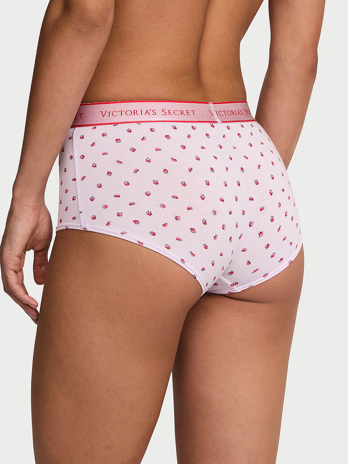 vs Cotton Logo Cotton Boyshort Panty Delicate Violet Ladybugs 3 of 3 