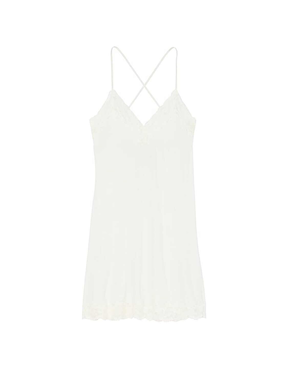 vs Victoria's Secret Ribbed Modal & Lace Cross-Back Slip Dress 3 of 3 