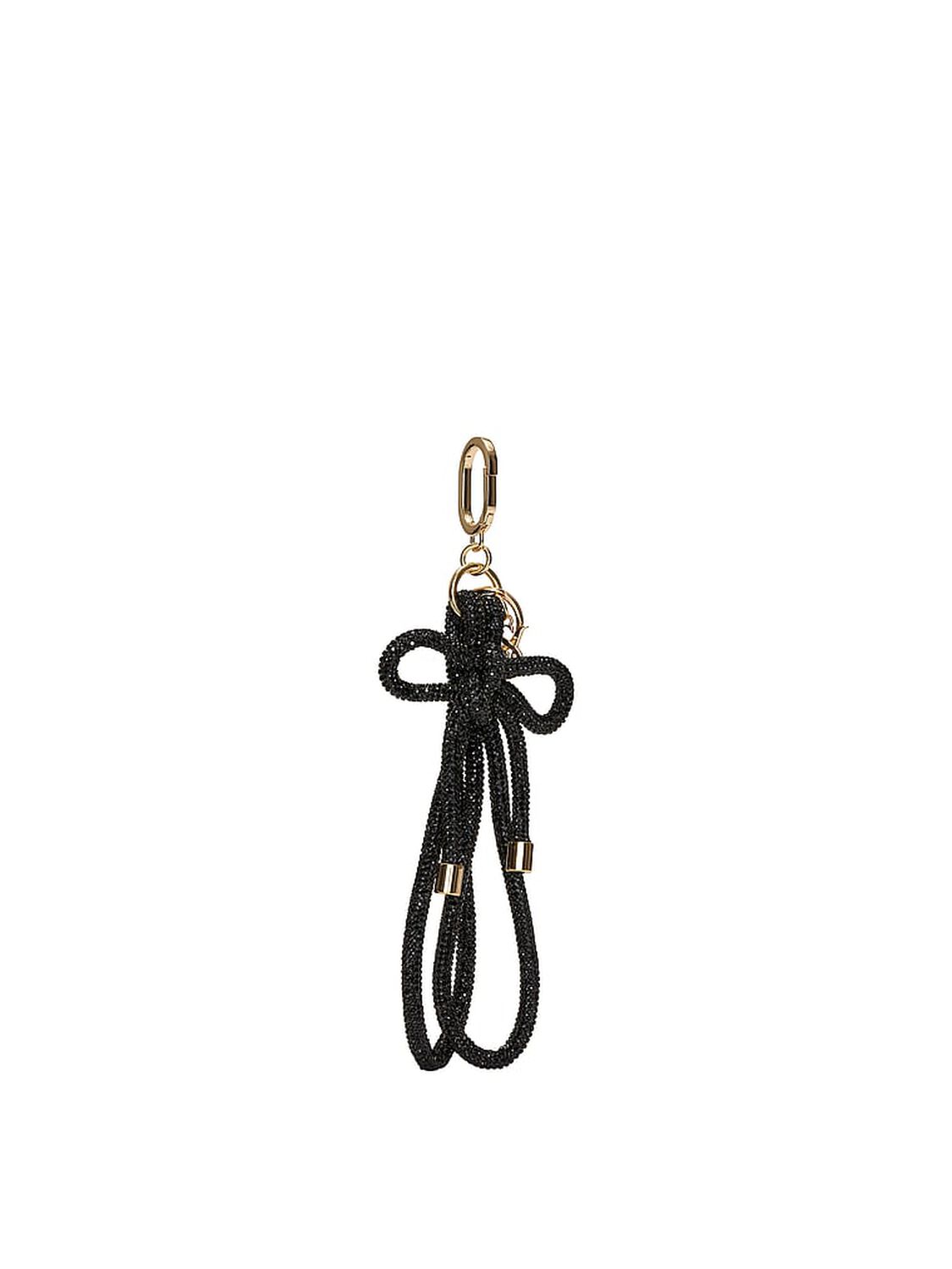 vs Victoria's Secret Knotted Shine Wristlet Strap Keychain Black 1 of 3 