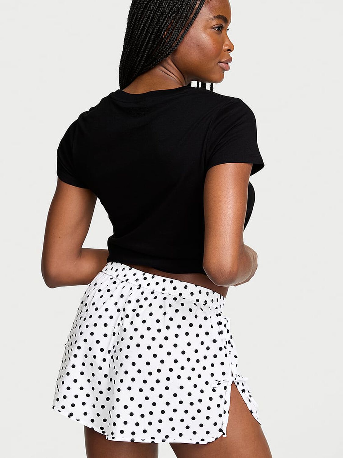 vs Victoria's Secret Mix & Match Sleep Heritage Cotton Pajama Shorts White Dots 2 of 4 