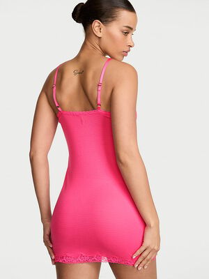 Cotton Shadow Stripe Slip Dress