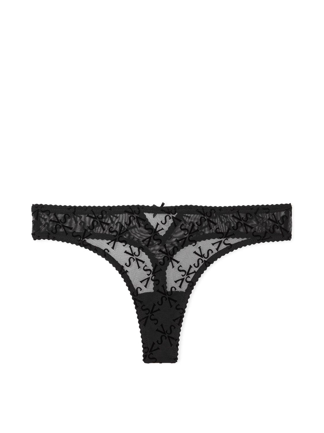 vs Victoria's Secret Flocked Logo Mesh Thong Panty 3 of 3 