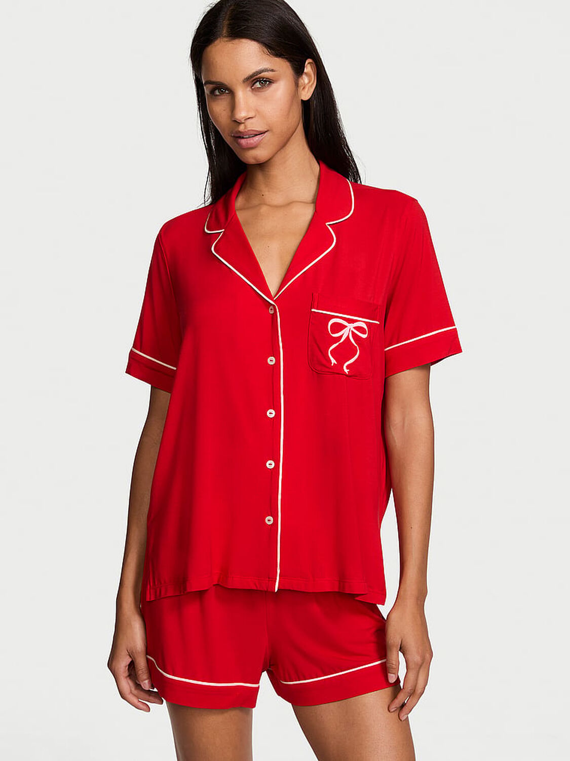 vs Victoria's Secret Modal Short Pajama Set Lipstick 1 of 3 