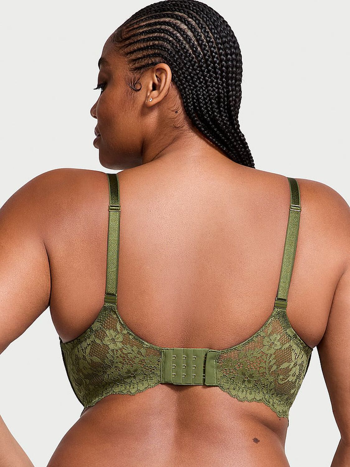 vs Dream Angels Lace Push-Up Bra Woodland Green 2 of 5 