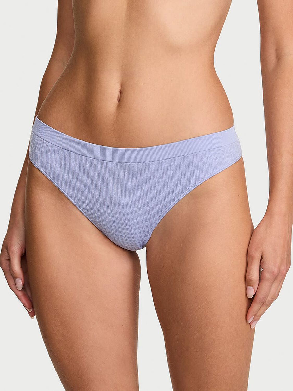 vs Seamless Seamless Sheer Rib Thong Panty Light Lavendar 1 of 3 