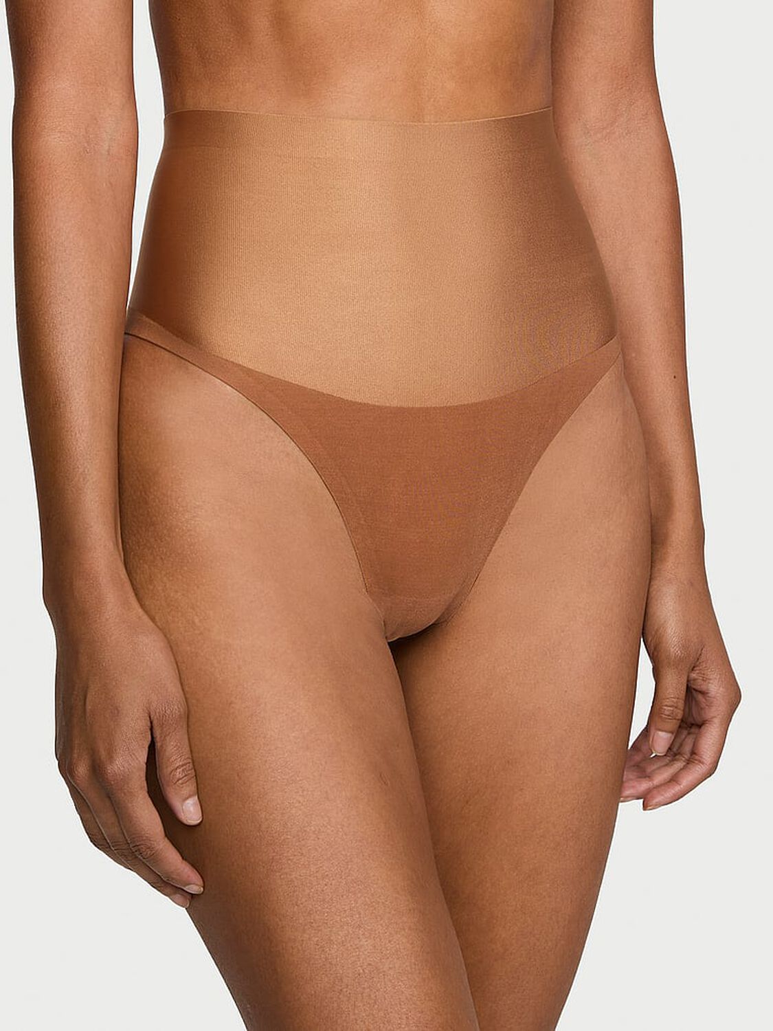vs Body By Victoria Smoothing Shimmer Thong Panty Caramel 1 of 3 