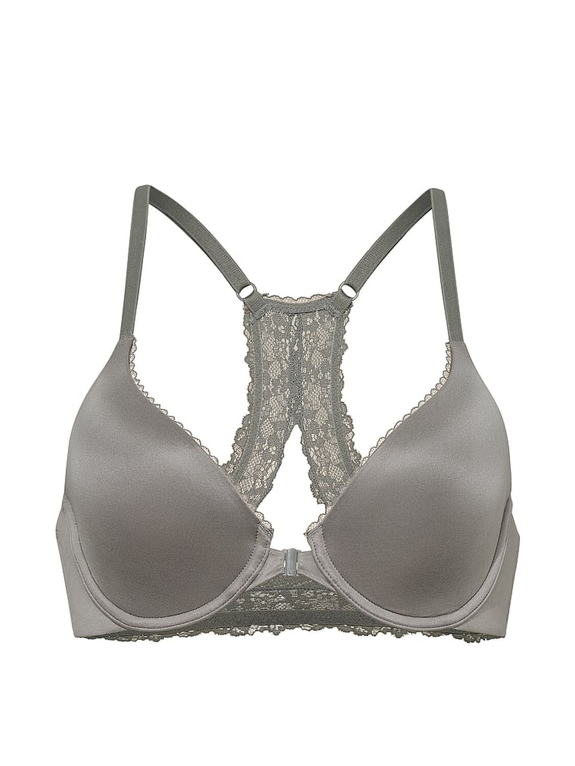 vs Body By Victoria Lightly Lined Lace Racerback Full-Coverage Bra Steel Grey 3 of 3 