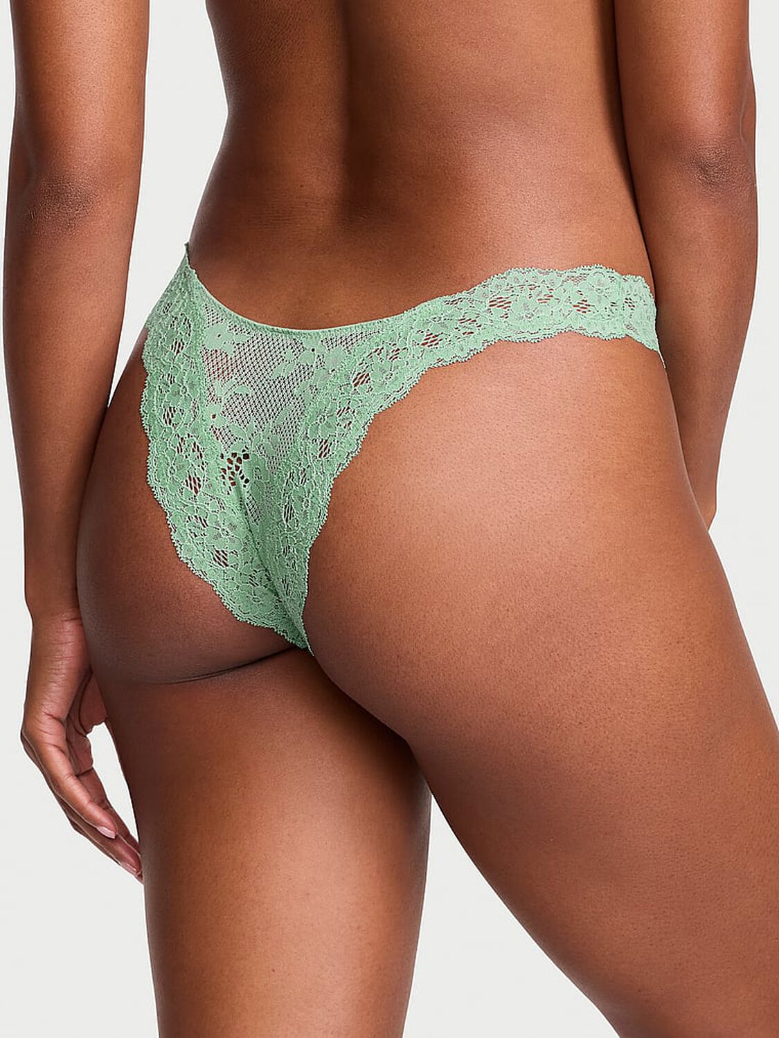 vs Dream Angels Lace Brazilian Panty Sweet Spearmint 2 of 3 