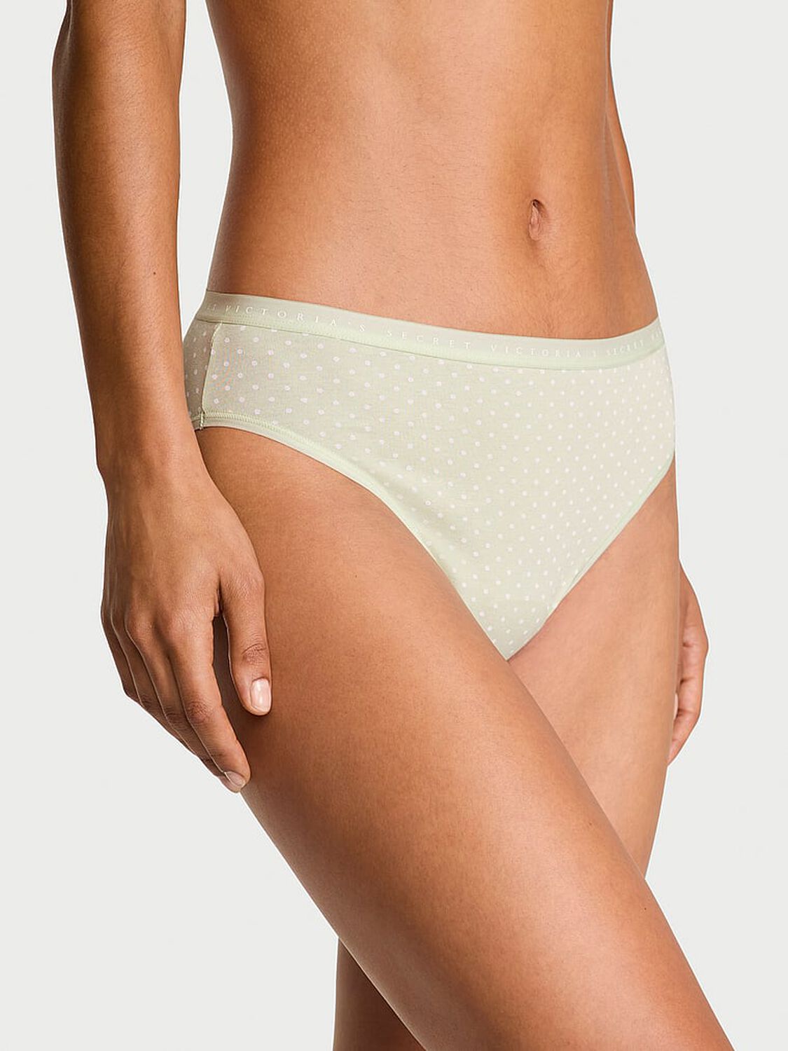 vs Victoria's Secret Stretch Cotton High-Leg Brief Panty Mint Crush Dot 3 of 3 