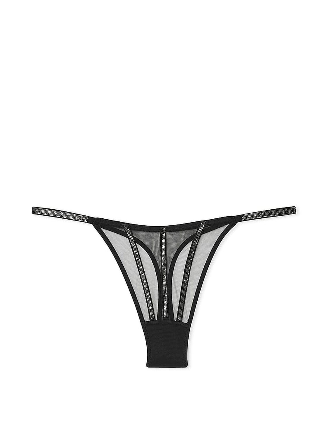 vs Very Sexy Sheer Shine Thong Panty Black 3 of 5 