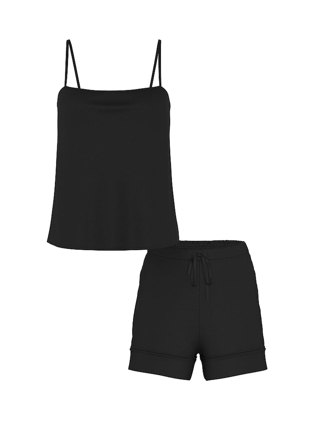 vs Victoria's Secret Luxe Satin Cami Set Black 1 of 2 