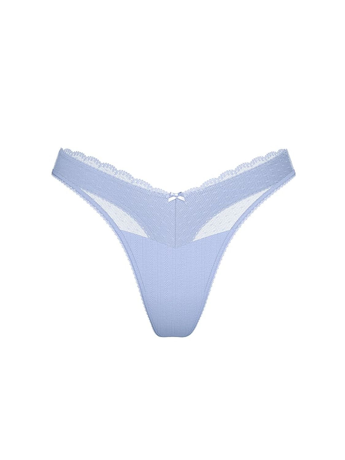 vs Victoria's Secret Stretch Pointelle High-Leg Scoop Thong Panty Light Lavender 3 of 3 