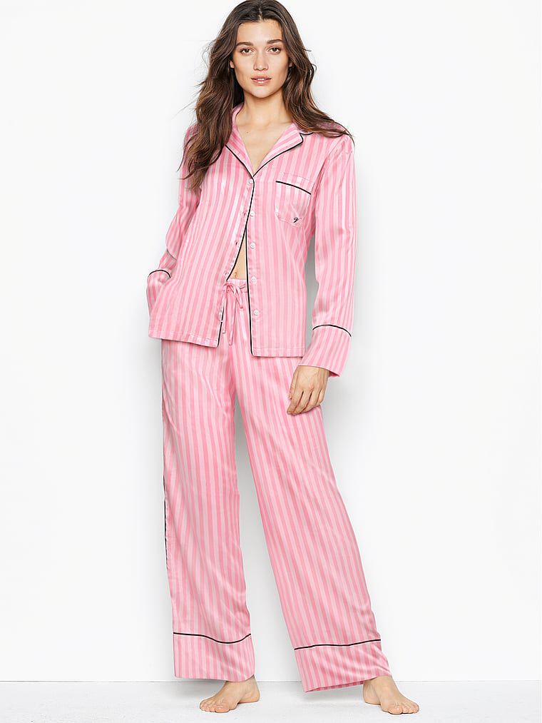 Satin Long Pajama Set Regular Victoria s Secret Australia