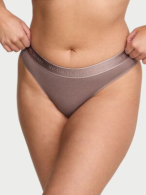 Logo Cotton Thong Panty