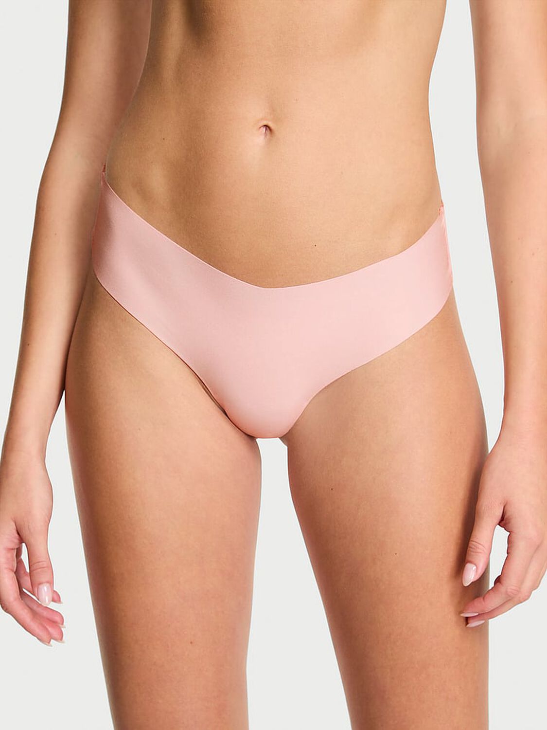 vs No-Show No-Show Mesh-Back Logo Thong Panty Angel Pink 1 of 1 