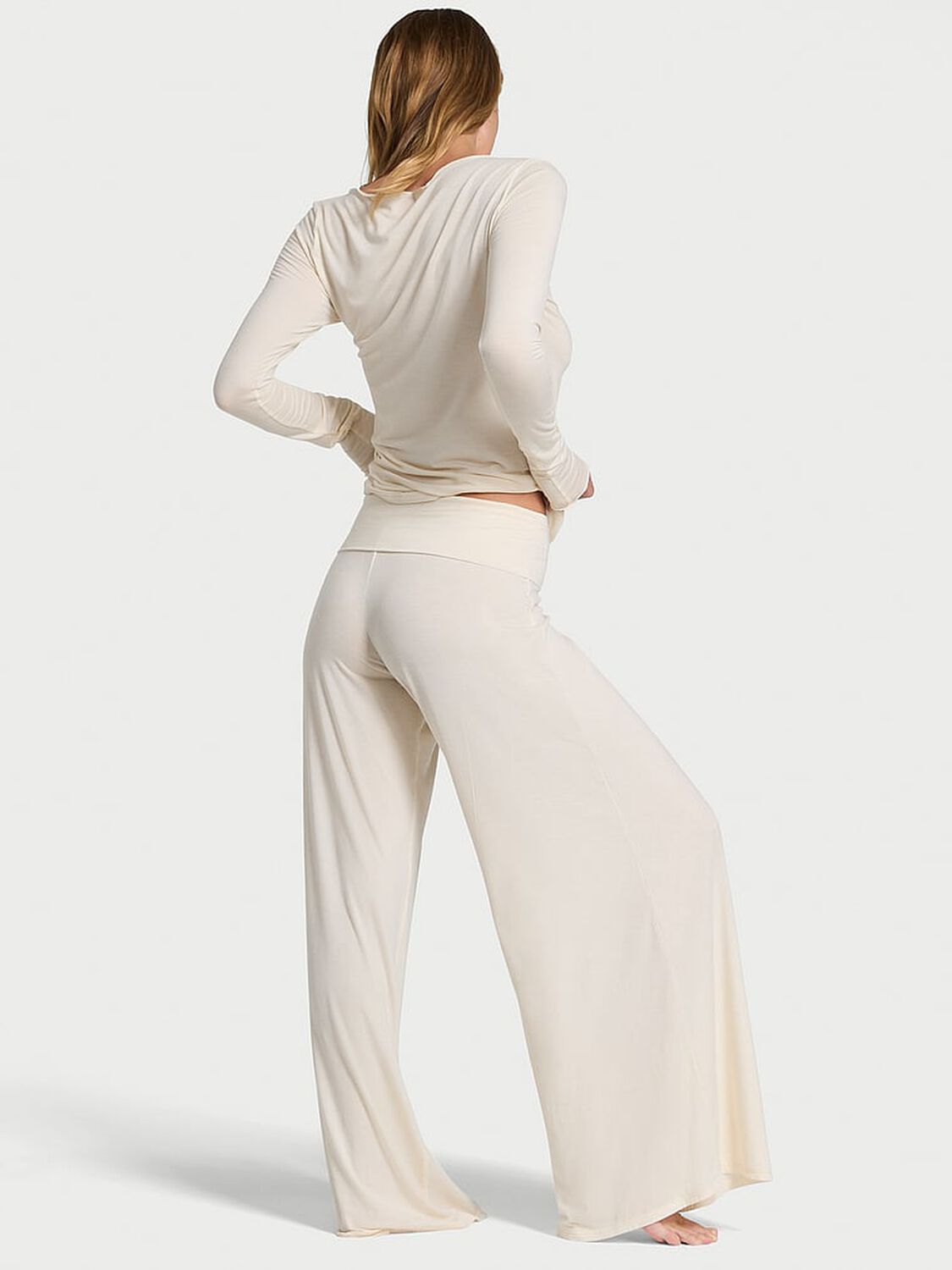 vs Victoria's Secret Luxe Cashmere Knit Pants Heather Candlelight 2 of 2 