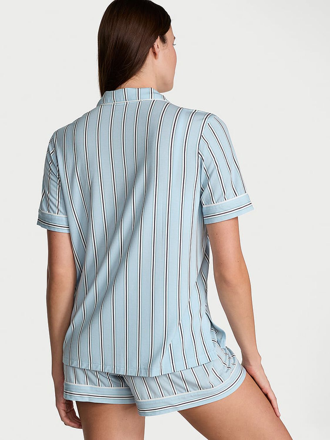 vs Victoria's Secret Modal Soft Short Pajama Set Blue Variegated Stripe 2 of 4 