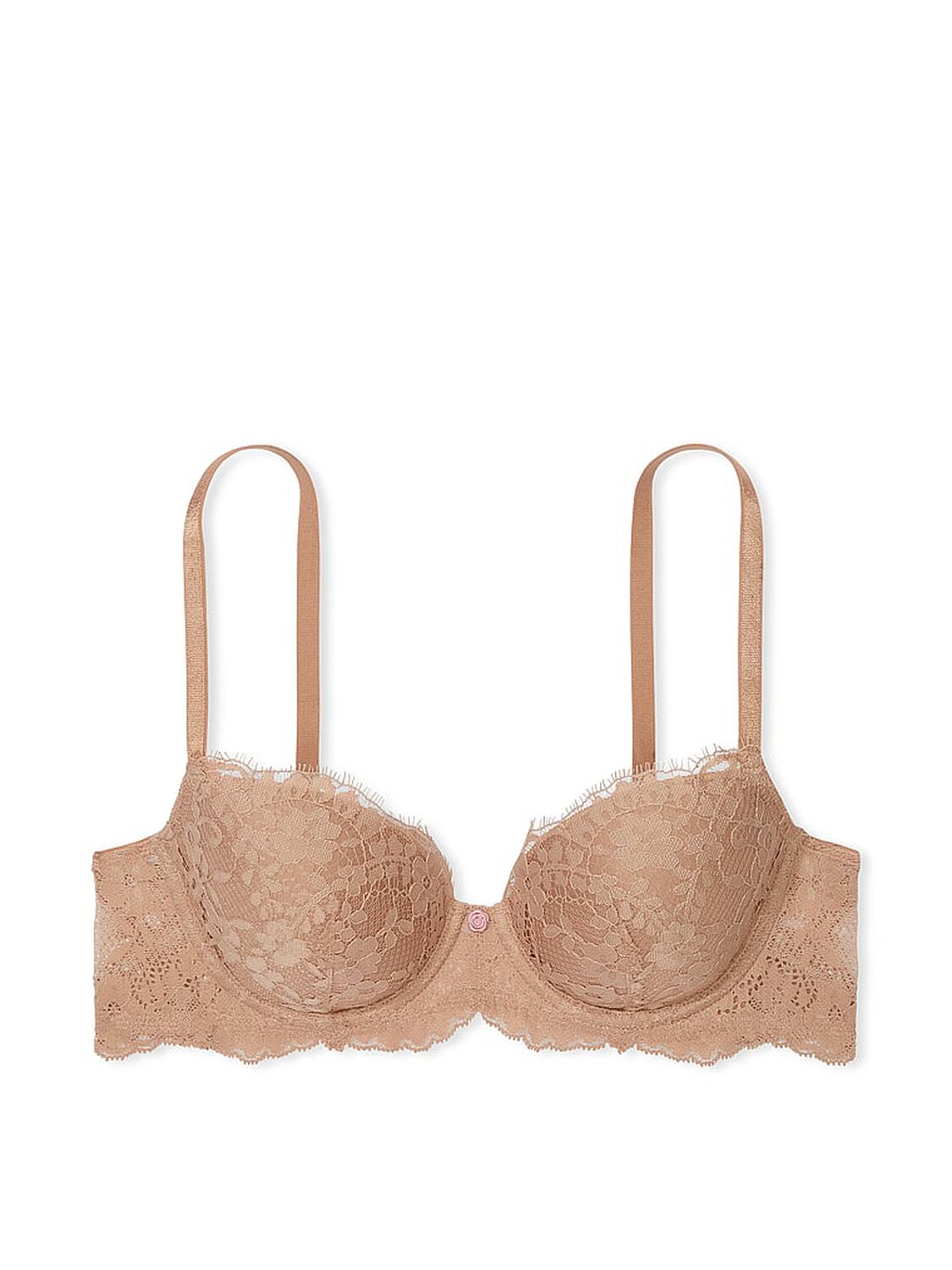 vs Dream Angels Lace Lightly Lined Classic Coverage Demi Bra Praline 1 of 4 