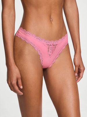 Lace-Trim Thong Panty