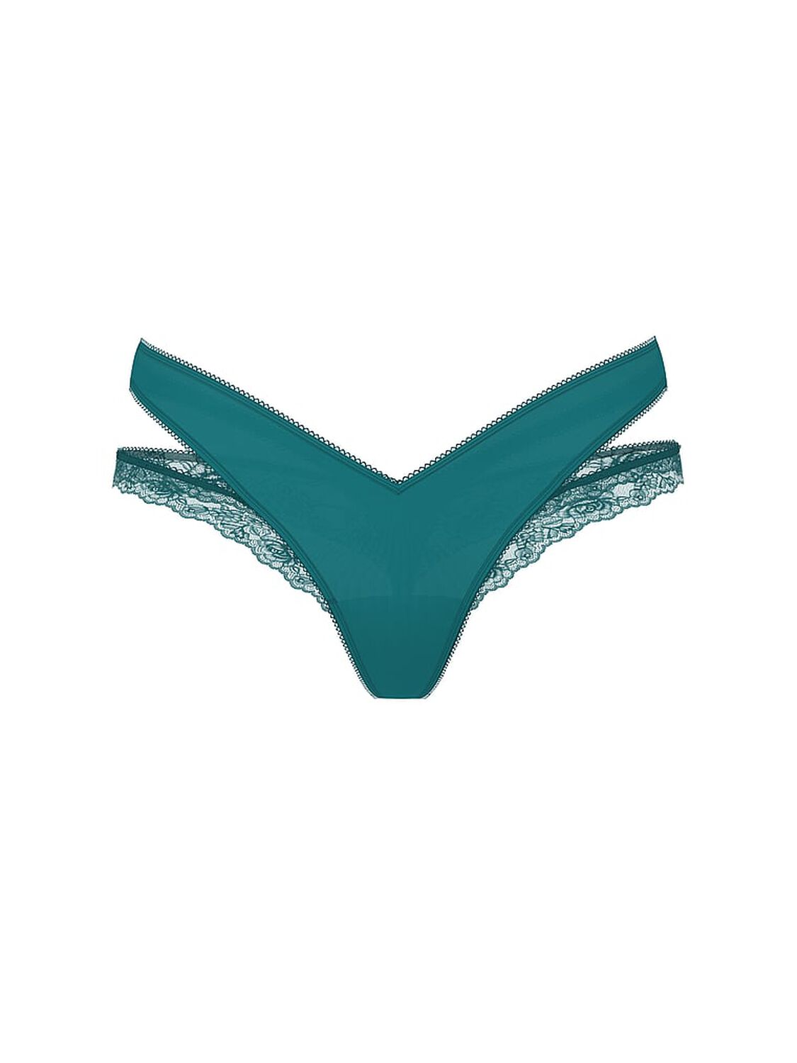 vs Very Sexy Rose Lace-Trim Cut-Out Thong Panty True Teal 3 of 4 