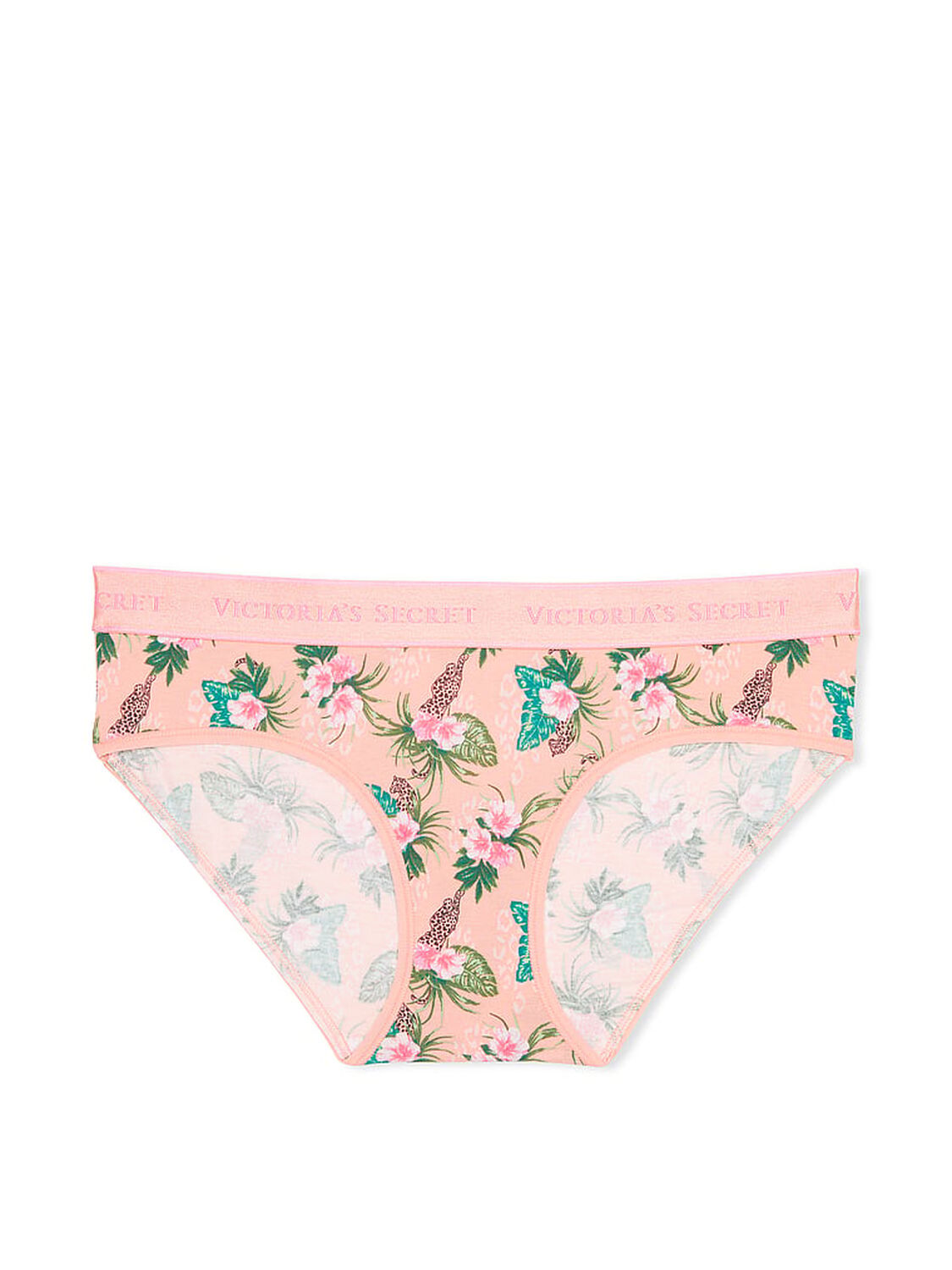 vs Cotton Logo Cotton Hiphugger Panty Punchy Peach Tropical Leopards 3 of 3 