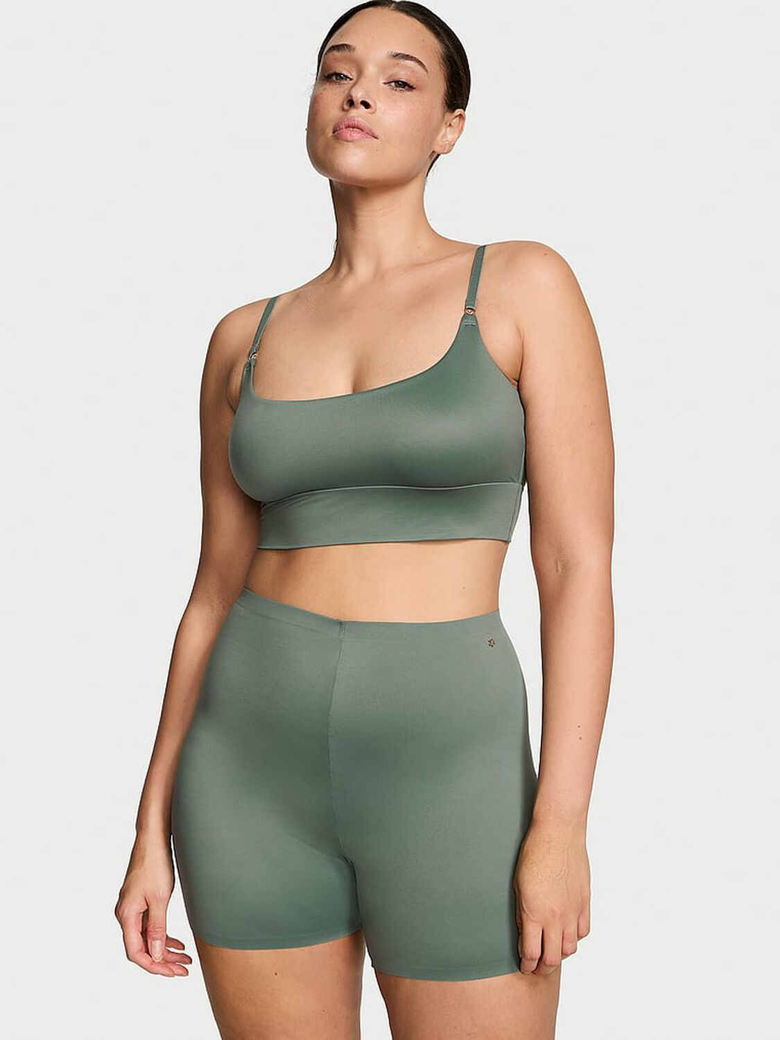 vs Victoria's Secret BODYWEAR by Victoria with FeatherSoft™ Innovation Bike Shorts Faded Sage 1 of 5 