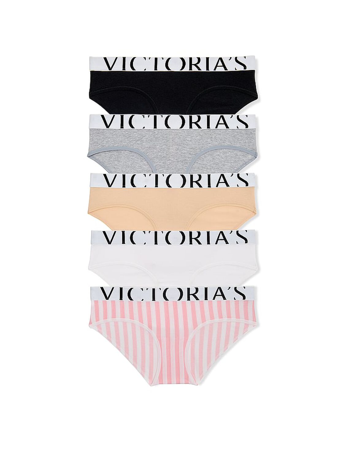 vs Victoria's Secret 5-Pack Exploded Logo Cotton Hiphugger Panties Assorted 1 of 1 