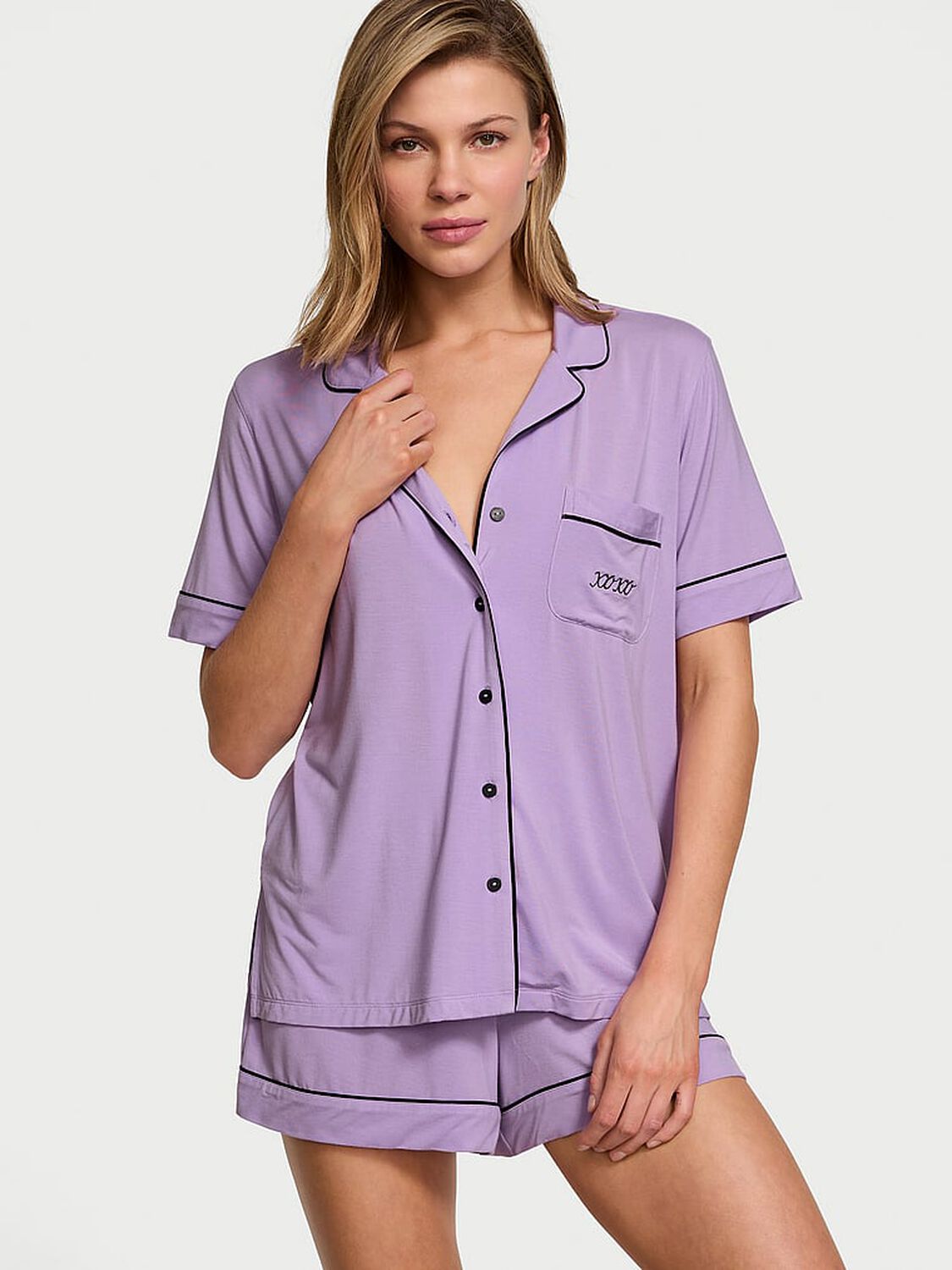 vs Victoria's Secret Modal Soft Short Pajama Set Charmed Violet 1 of 3 